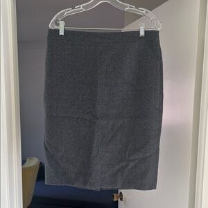 100% Wool Gray Pencil Skirt